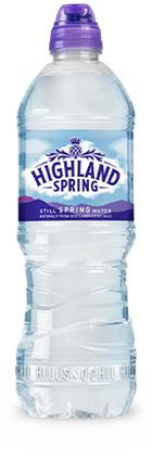 Highland Spring Still Spring Water Bottle with sports cap 750ml.