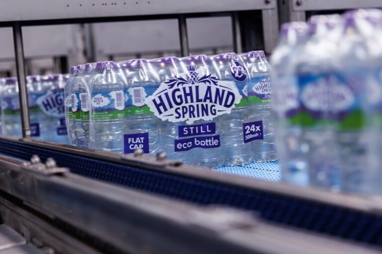 Highland Spring Still Water Eco Bottle Multipack with lighter packaging.