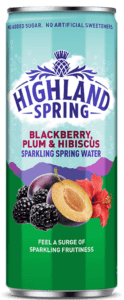 Highland Spring Sparkling Fruit Flavoured Water Can - Blackberry, Plum and Hibiscus.