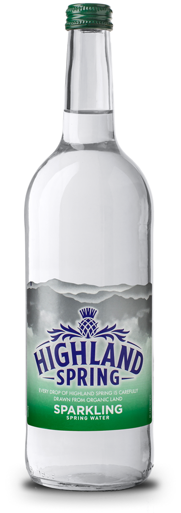 Highland Spring Sparkling Water in Glass bottle